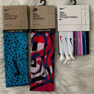 NIKE Assorted Headbands and Ponytail Holders SET (10 PIECES)